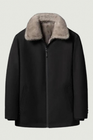 Parka D'hiver Pour Hommes Veste Décontractée En Fourrure De Vison À Col Montant Et Manteau