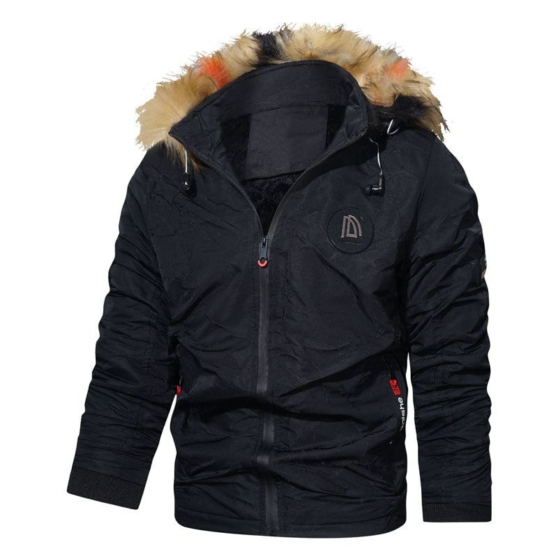 Parka Polaire À Capuche Pour Homme Veste Imperméable Chaude Et Épaisse Avec Col En Fourrure Manteaux Décontractés Chapeau Détachable Nouvelle Collection Hiver - Gris