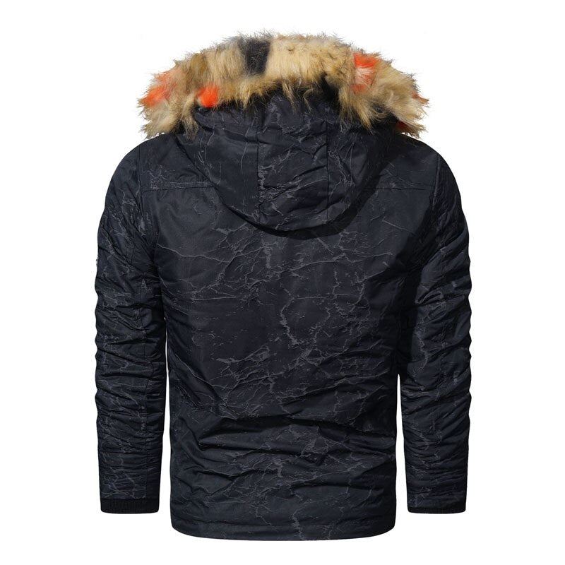 Parka Polaire À Capuche Pour Homme Veste Imperméable Chaude Et Épaisse Avec Col En Fourrure Manteaux Décontractés Chapeau Détachable Nouvelle Collection Hiver - Gris