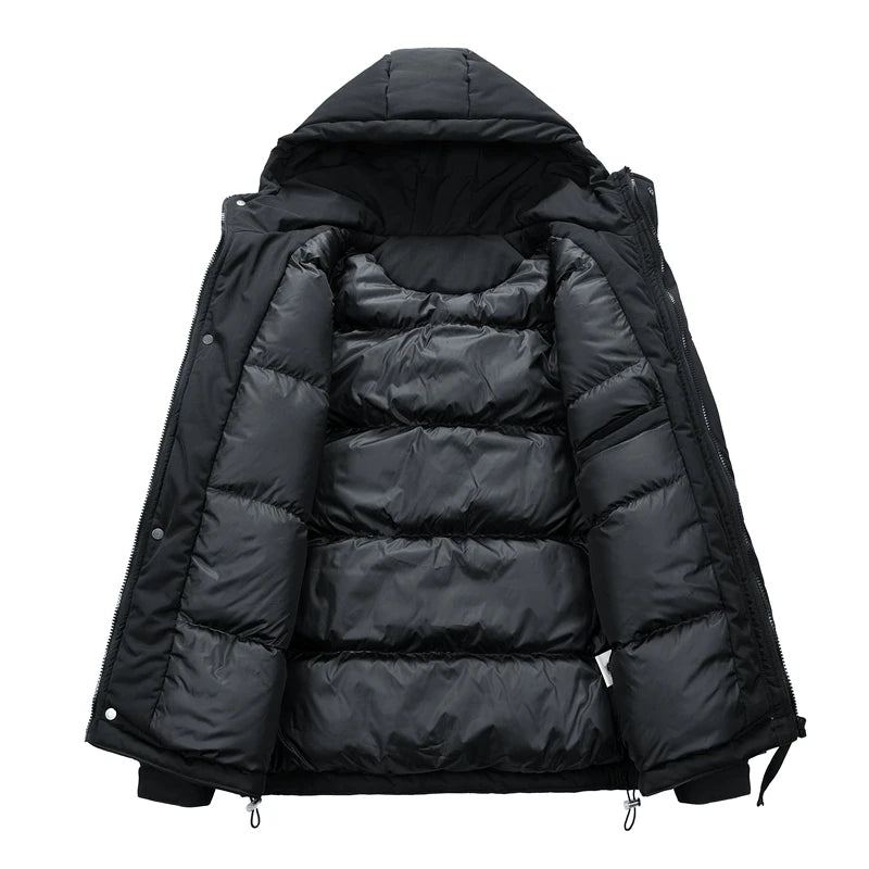 Parkas Chauds À Capuche De Haute Qualité Pour Hommes Manteaux D'hiver De Style Ample Vestes Cargo Coupe-vent D'extérieur - Vert