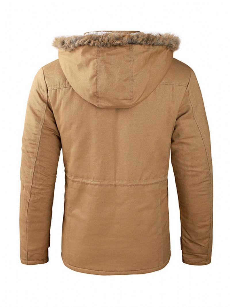 Parkas Pour Hommes Randonnée Dans La Nature Vestes Légères Rembourrées Sweat-shirt Avec Manteaux À Fermeture Éclair À Capuche Hiver - Noir