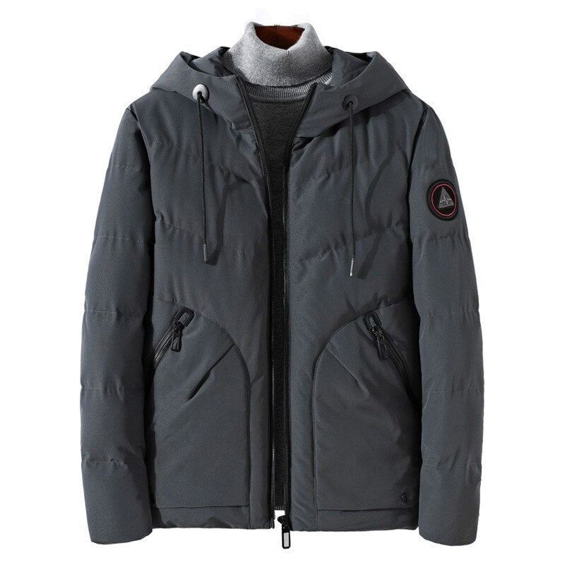 Parkas Veste D'hiver Hommes Manteau Mâle Coupe-vent À Capuche Épais Chaud Ample Parka - Noir