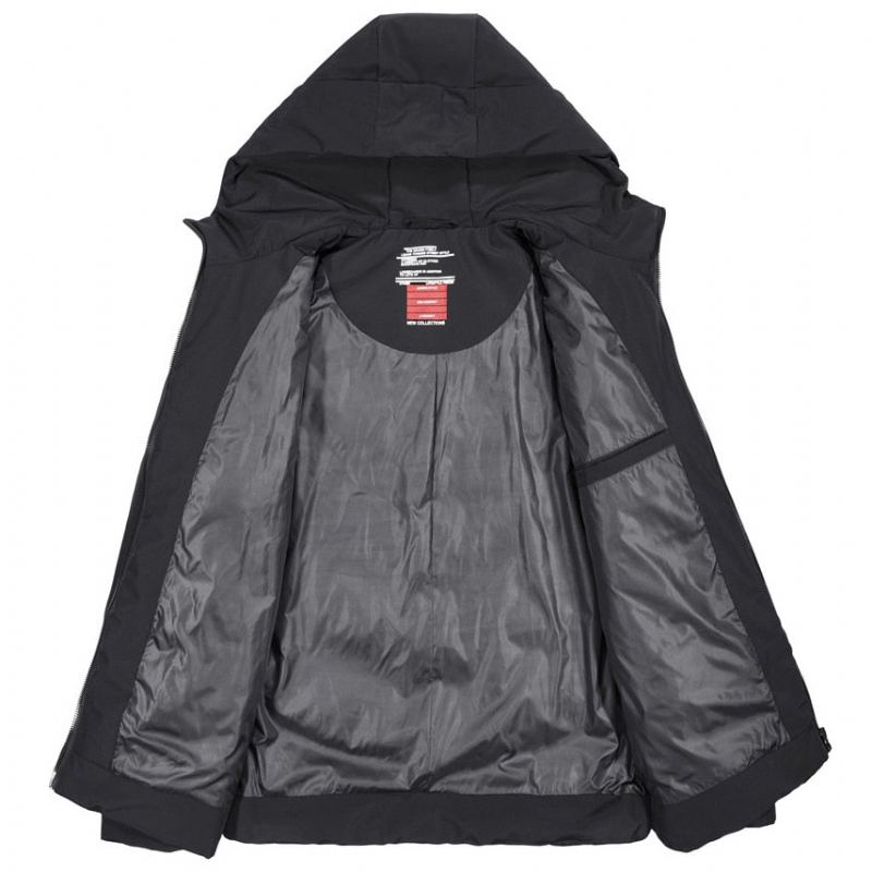 Parkas Veste D'hiver Hommes Manteau Mâle Coupe-vent À Capuche Épais Chaud Ample Parka - Noir