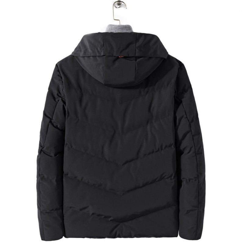 Parkas Veste D'hiver Hommes Manteau Mâle Coupe-vent À Capuche Épais Chaud Ample Parka - Noir