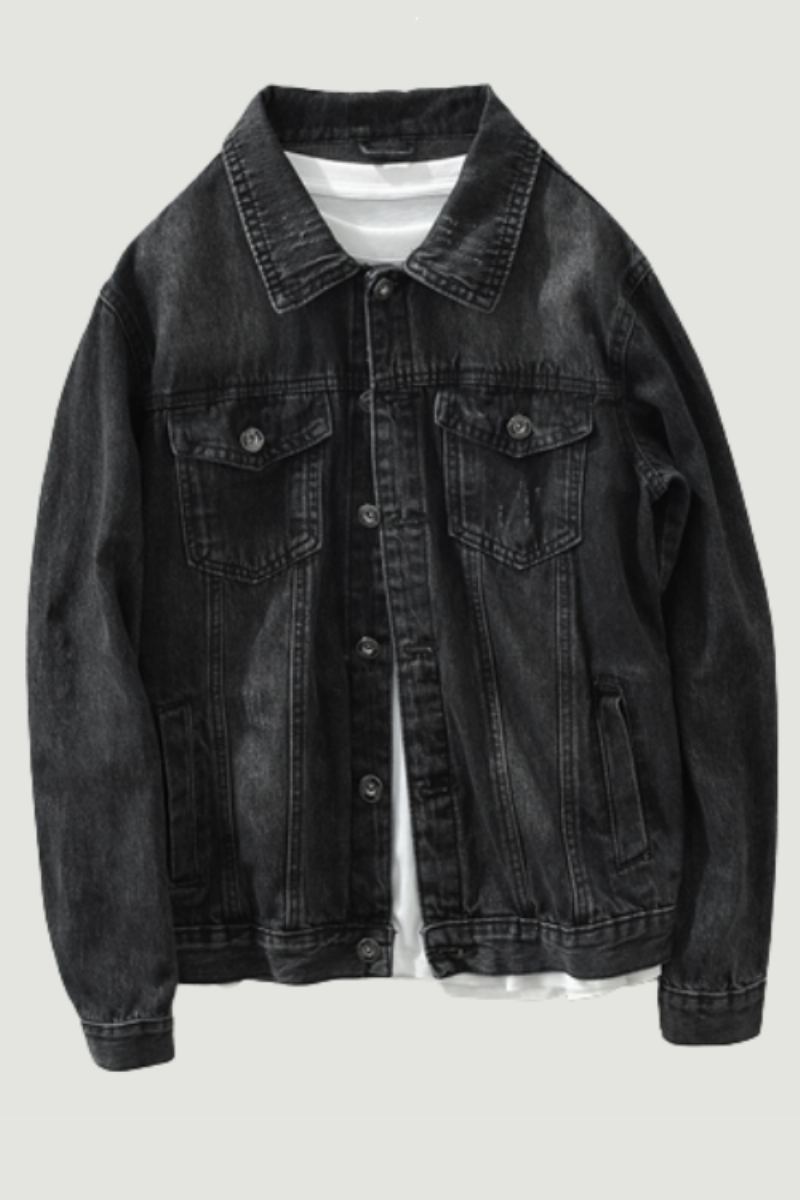 Printemps Nouveau Vintage Lettre Denim Chemises Vestes Pour Hommes Coton Décontracté À Manches Longues Manteaux Qualité Vêtements