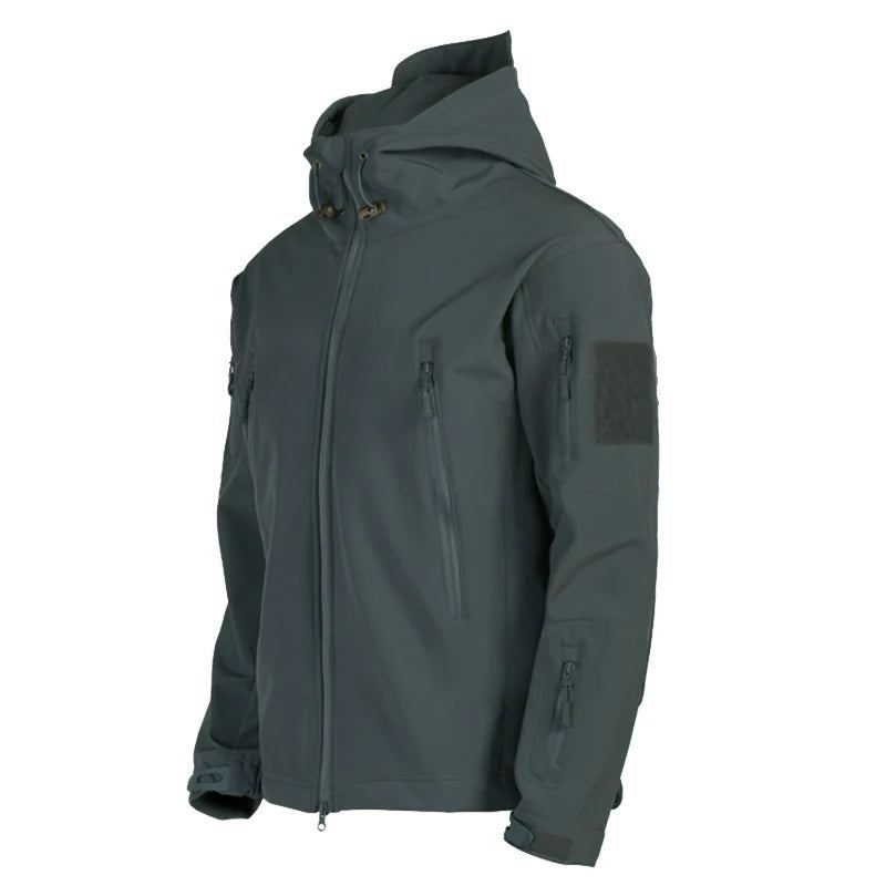 Sweat À Capuche Décontracté Pour Jeunes Coupe-vent Imperméable Respirant Chaud Extérieur Veste Polaire À Coque Souple - Noir