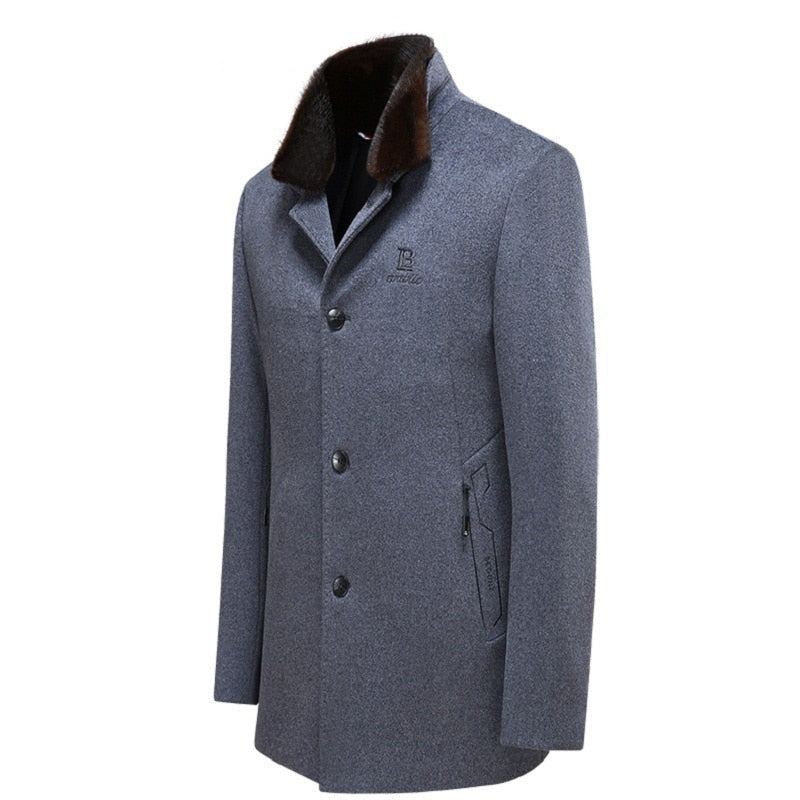 Trench-coat Automne-hiver Pour Hommes Vestes À Carreaux - Noir