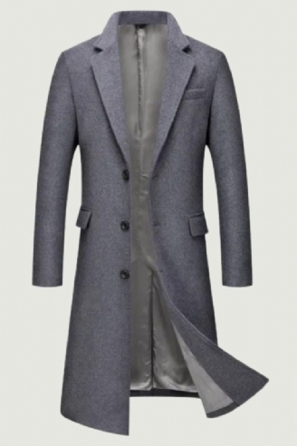 Trench-coat Beau Version Masculine Manteau En Laine Mince Hommes