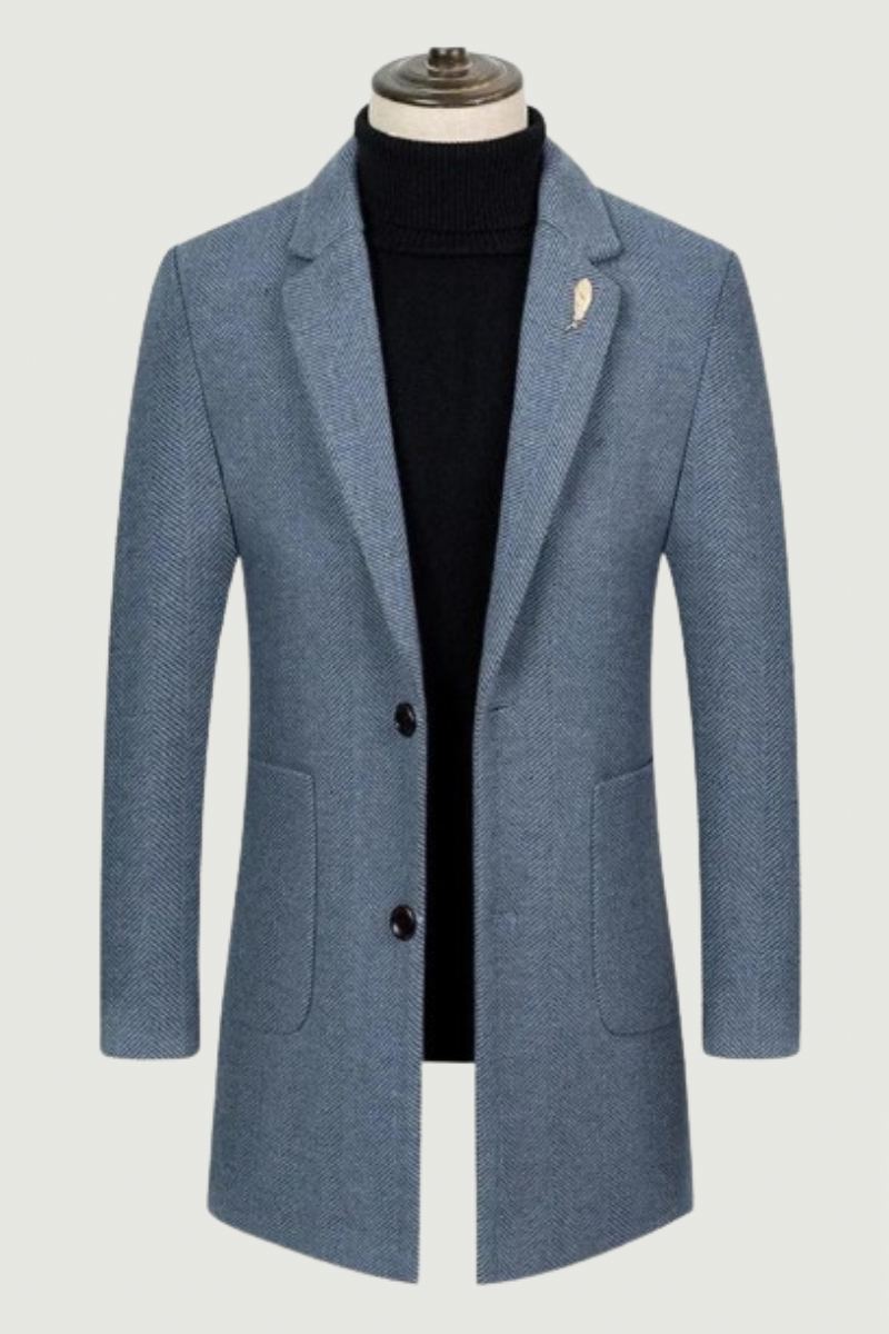 Trench-coat Pour Hommes Marque Haut De Gamme Nouveau Manteau Slim À Simple Boutonnage Costume D'affaires Décontracté Col Veste En Laine