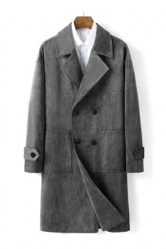 Trench-coat Pour Hommes Vêtements Printemps-automne Double Boutonnage Slim Mi-long Vestes Décontractée