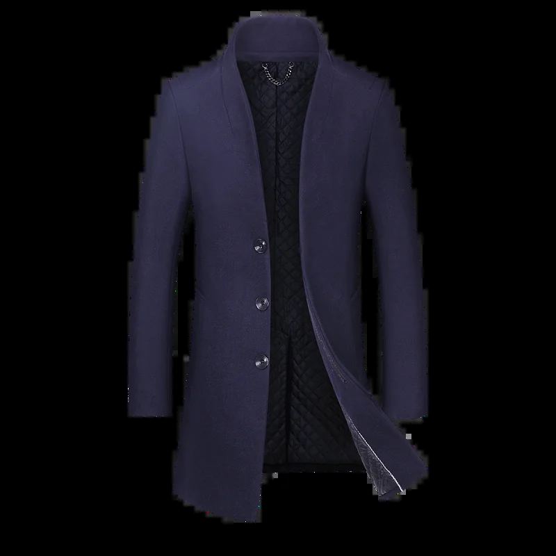 Trench Coat Manteau D'hiver En Laine Pour Homme En Épais - Gris