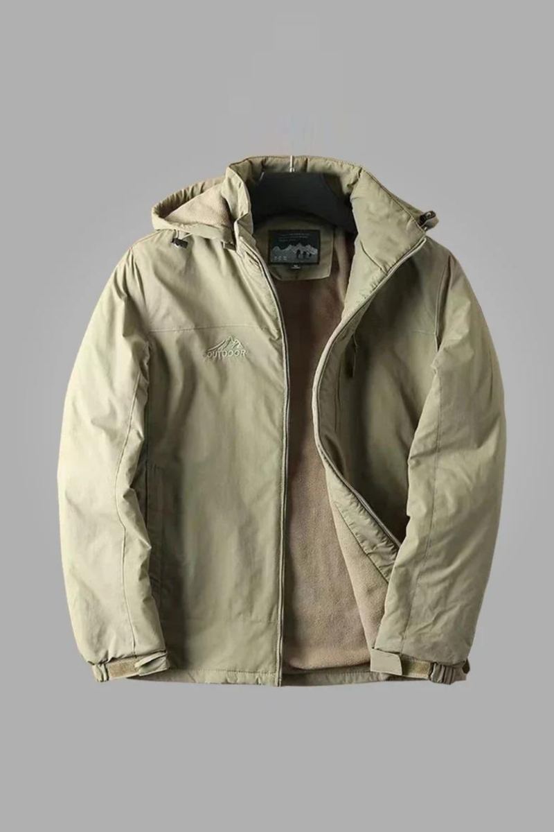 Veste Chaude Doublée Polaire D'extérieur Avec Capuche Printemps Automne Coupe-vent À Manteaux Pour Hommes