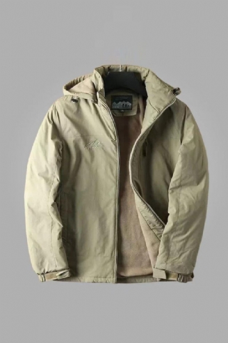 Veste Chaude Doublée Polaire D'extérieur Avec Capuche Printemps Automne Coupe-vent À Manteaux Pour Hommes