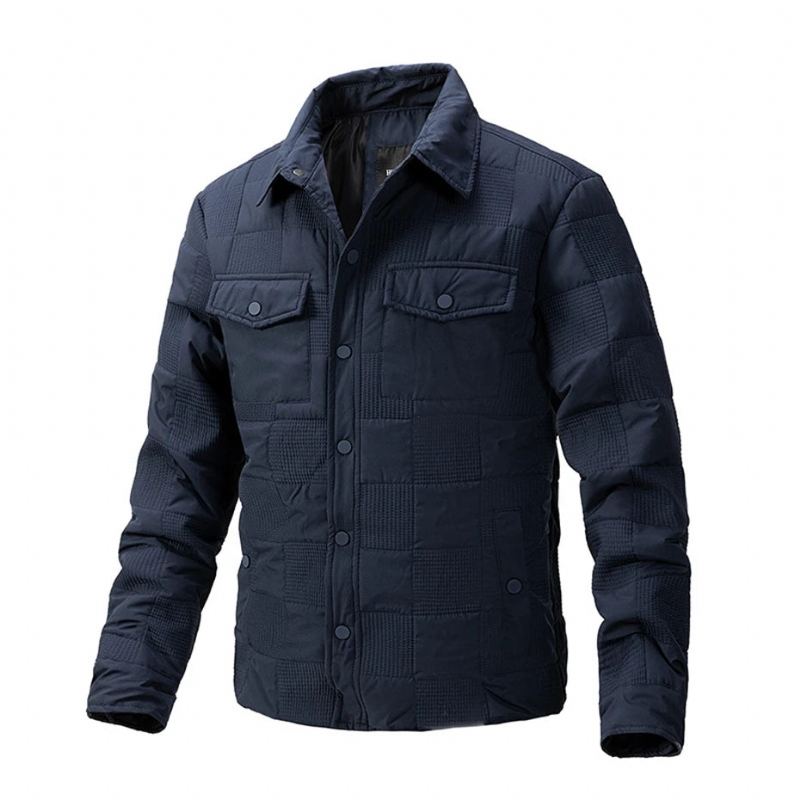 Veste À Col Rabattu Pour Homme Couleur Unie Manteau À Boutons Vêtement D'extérieur Noir Printemps-automne - Noir