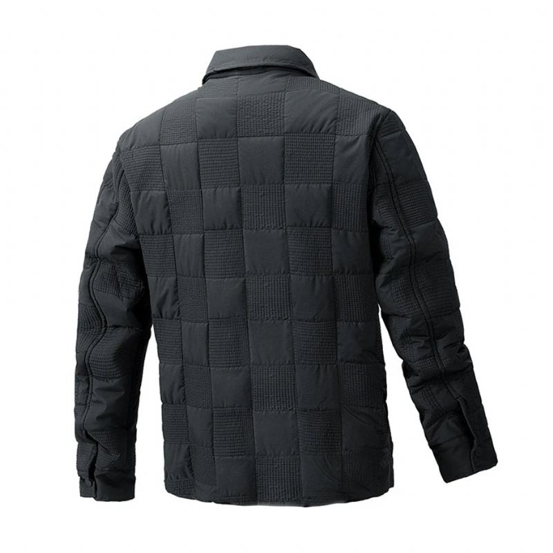 Veste À Col Rabattu Pour Homme Couleur Unie Manteau À Boutons Vêtement D'extérieur Noir Printemps-automne - Noir