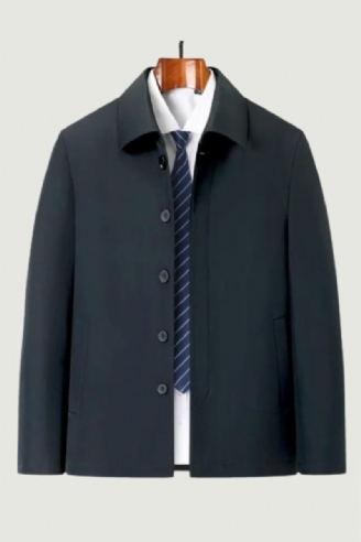 Veste Coupe-vent Pour Hommes Beau Manteau À Revers Fin Costume D'affaires Décontracté Papa Printemps Et Automne