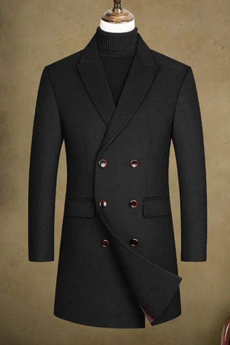 Veste Coupe-vent En Laine De Style Britannique Pour Homme Manteau Solide Tendance Coupe Cintrée Trench Élégant D'affaires