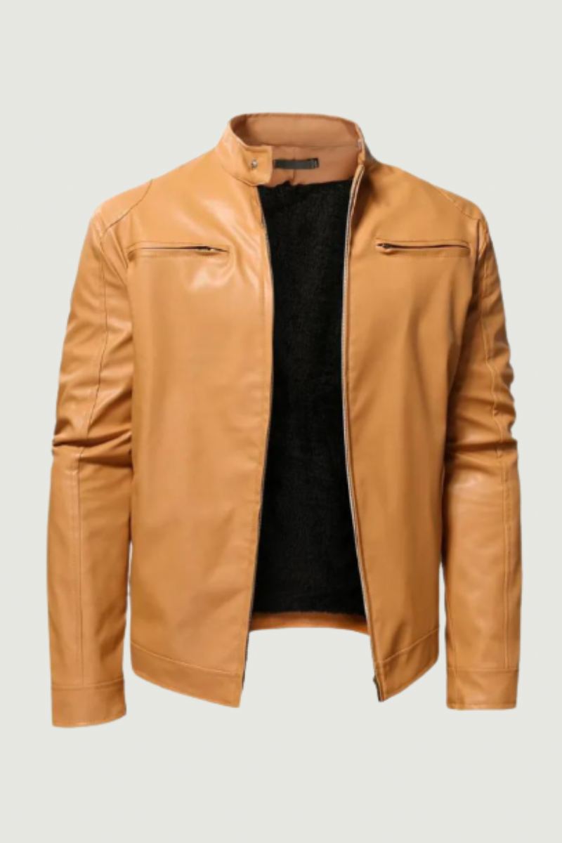 Veste En Cuir Épaissir Manteau En Homme Sport Locomotive Vêtements Affaires Gentleman