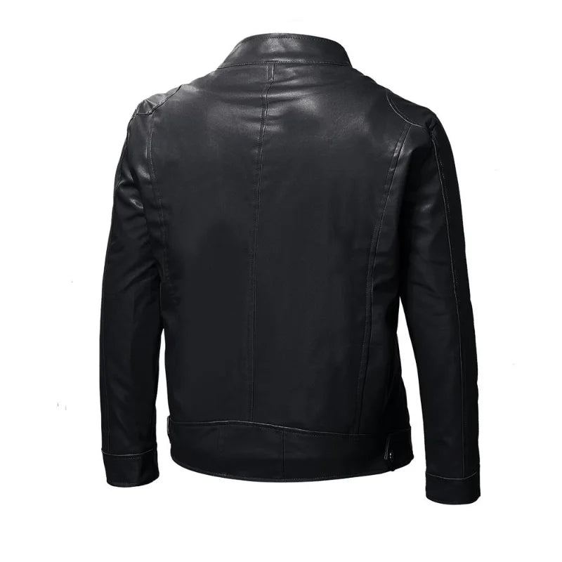 Veste En Cuir Épaissir Manteau En Homme Sport Locomotive Vêtements Affaires Gentleman - Marron