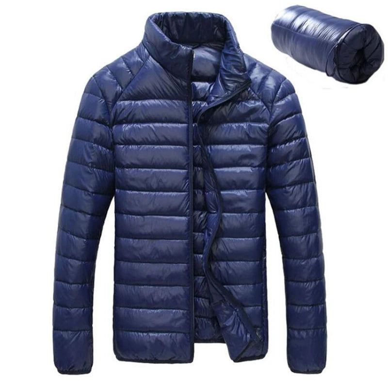 Veste Décontractée Ultra Légère Pour Homme Parka Chaude Imperméable En Duvet De Canard Blanc Vêtements D'extérieur Automne Et Hiver - Noir