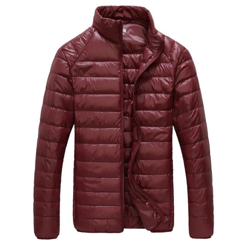 Veste Décontractée Ultra Légère Pour Homme Parka Chaude Imperméable En Duvet De Canard Blanc Vêtements D'extérieur Automne Et Hiver - Noir