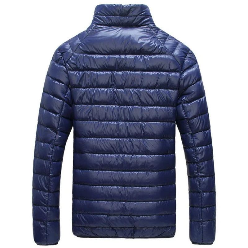 Veste Décontractée Ultra Légère Pour Homme Parka Chaude Imperméable En Duvet De Canard Blanc Vêtements D'extérieur Automne Et Hiver - Noir