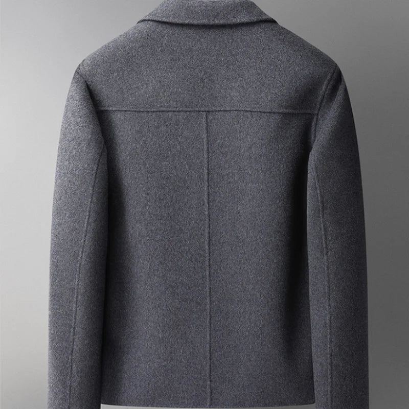 Veste Épaisse En Coton Et Laine Double Face Pour Hommes Belle Tendance D'affaires Automne Et Hiver - Gris