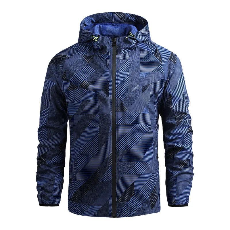 Veste Fine Et Décontractée Pour Hommes Coupe-vent À Séchage Rapide De Sport De Plein Air Printemps-automne - Bleu