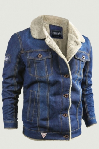 Veste D'hiver En Denim Pour Hommes Doublure En Laine Vestes Et Manteaux Chauds Vêtements D'extérieur Coupe-vent