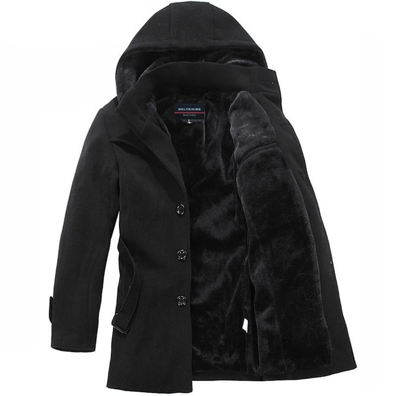 Veste D'hiver Hommes Épaissir Manteau Poids 1.5 Kg-2.2 Kg Vestes Et Vêtements D'extérieur - Noir