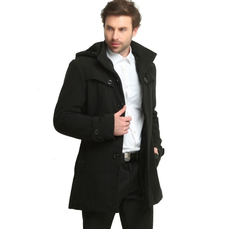 Veste D'hiver Hommes Épaissir Manteau Poids 1.5 Kg-2.2 Kg Vestes Et Vêtements D'extérieur - Noir