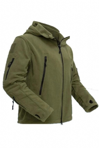 Veste D'hiver Hommes Polaire Manteau Vêtement D'extérieur Pour Homme Chaud Fermeture Éclair Décontracté Vêtements À Capuche Manteaux