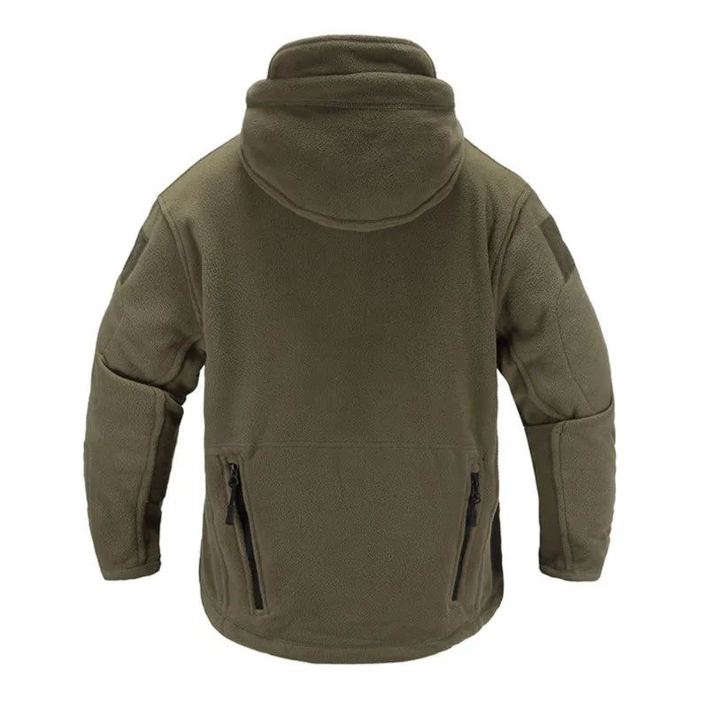 Veste D'hiver Hommes Polaire Manteau Vêtement D'extérieur Pour Homme Chaud Fermeture Éclair Décontracté Vêtements À Capuche Manteaux - Kaki