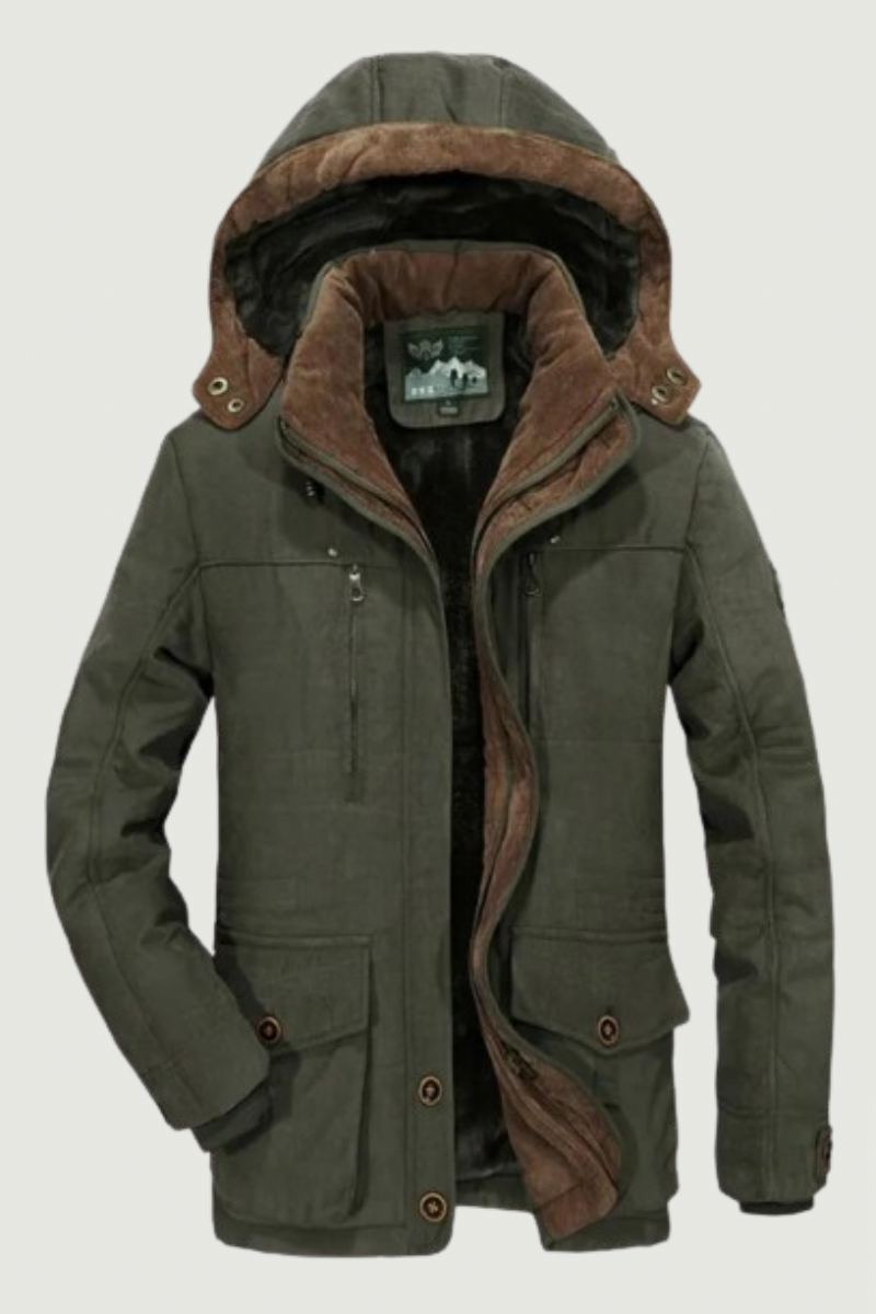 Veste D'hiver Hommes Vêtements D'extérieur Coupe-vent Militaire Fourrure Peluche Épaissir Polaire