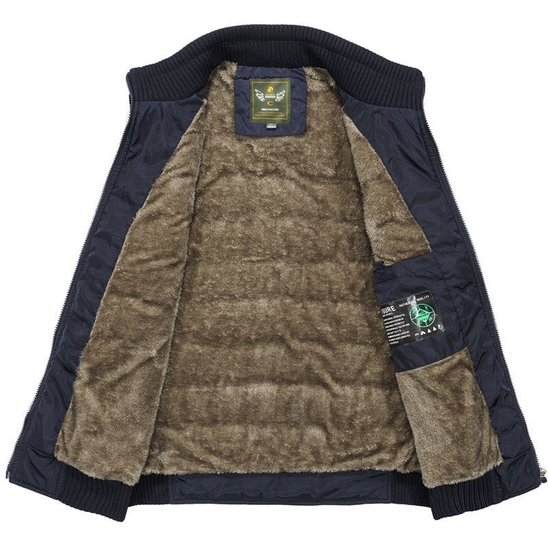 Veste D'hiver Sans Manches Pour Homme Manteau Chaud En Polaire Col Montant Gilet Épais De L'armée Vêtements - Noir