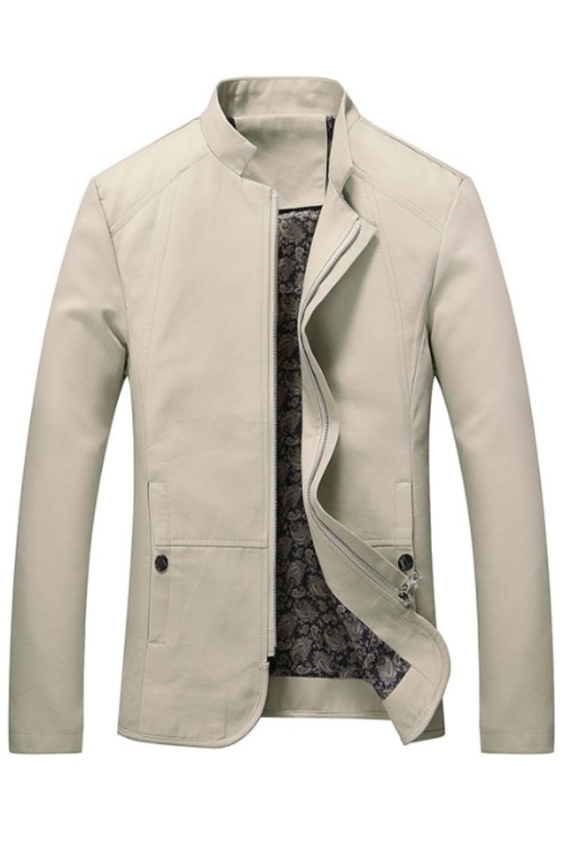 Veste Homme Printemps Automne Coupe-vent Manteaux Décontracté Solide Vêtement D'extérieur Pour Vêtements