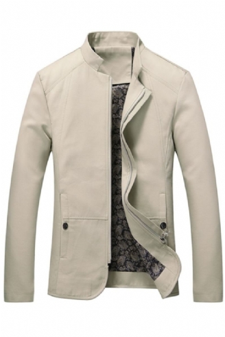 Veste Homme Printemps Automne Coupe-vent Manteaux Décontracté Solide Vêtement D'extérieur Pour Vêtements