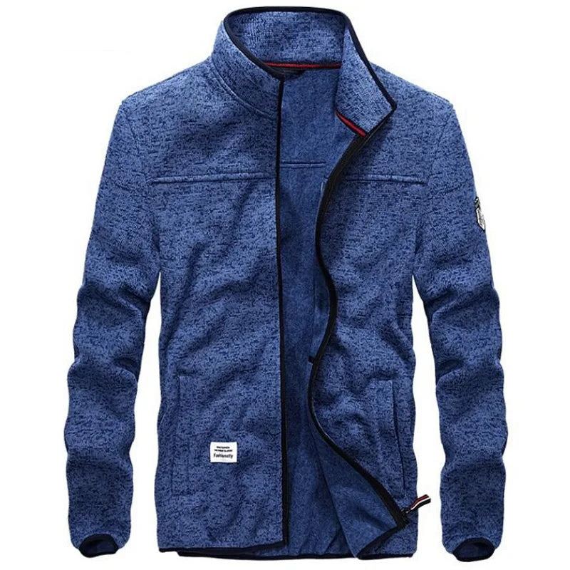 Veste Hommes Col Montant Vêtements D'extérieur Pour Vestes Tactiques Douces Manteaux Chauds Décontractés - Bleu