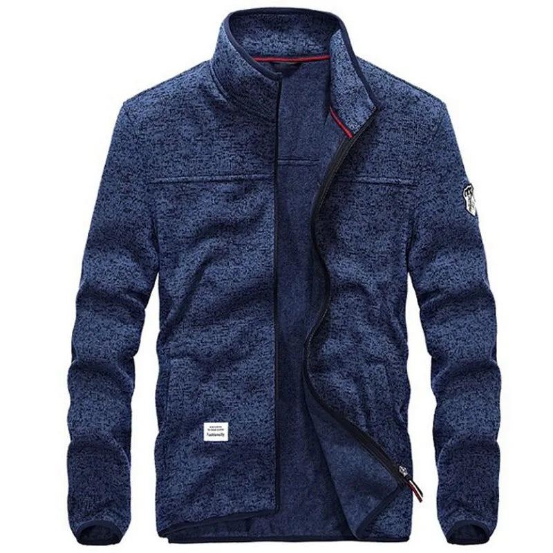 Veste Hommes Col Montant Vêtements D'extérieur Pour Vestes Tactiques Douces Manteaux Chauds Décontractés - Bleu