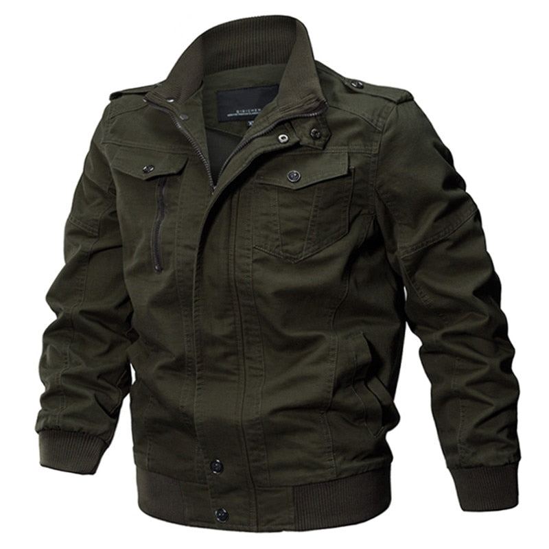 Veste Hommes Hiver Militaire Armée Pilote Bomber Tactique Décontracté Air Force Vol - Noir