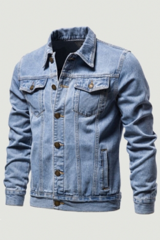 Veste En Jean Pour Hommes Coupe Cintrée Streetwear Hip Hop Punk Manteau Bleu En Coton Haute Qualité Cowboy Vêtements D'extérieur Printemps Automne