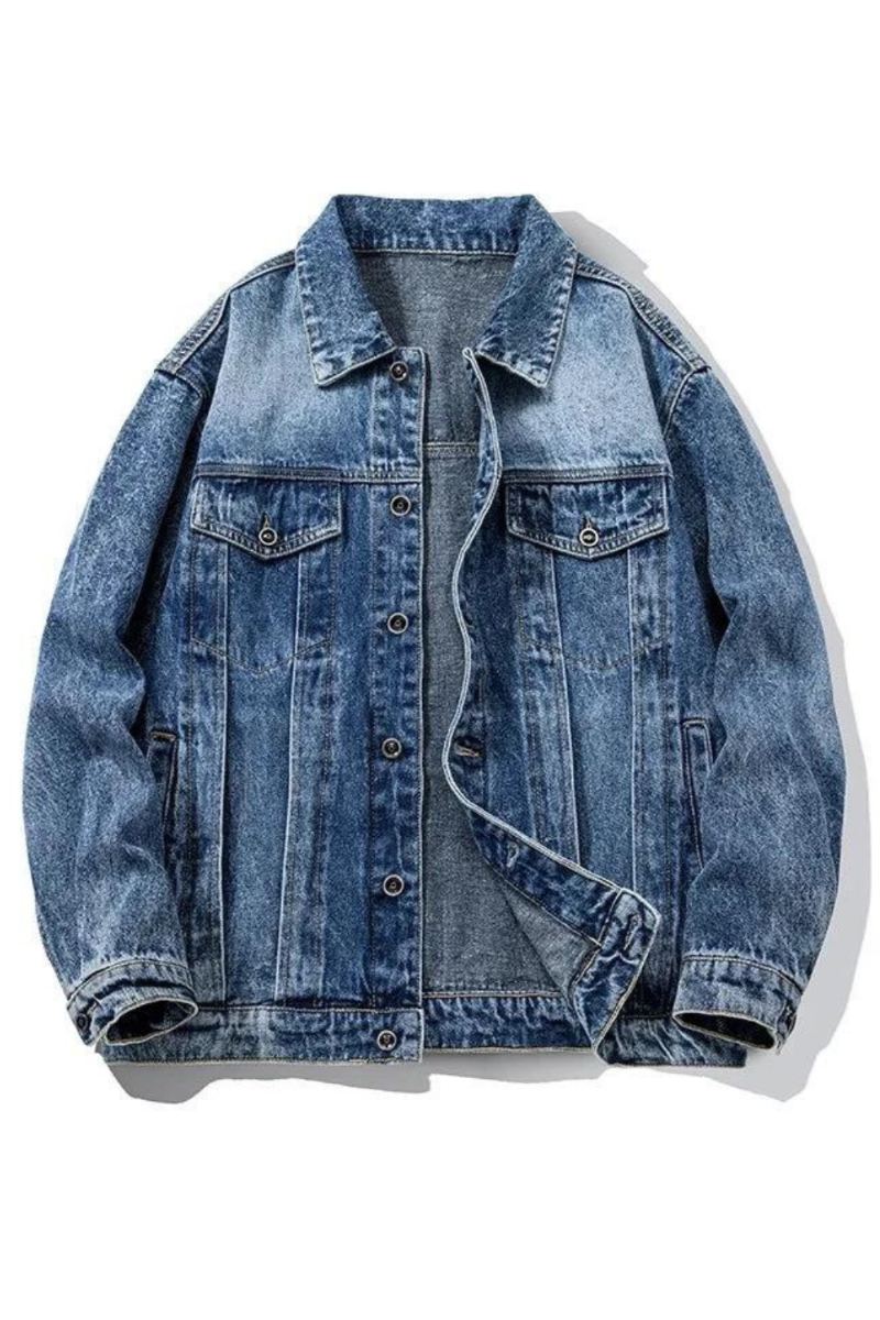 Veste En Jean Pour Hommes Vestes Multi-poches Solides Décontractées Streetwear Manteaux Printemps Automne