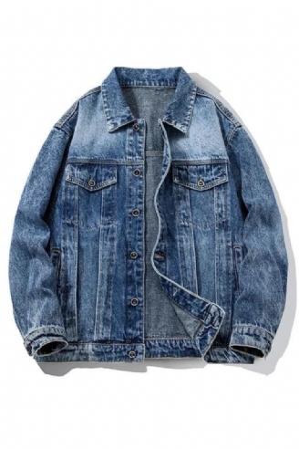 Veste En Jean Pour Hommes Vestes Multi-poches Solides Décontractées Streetwear Manteaux Printemps Automne