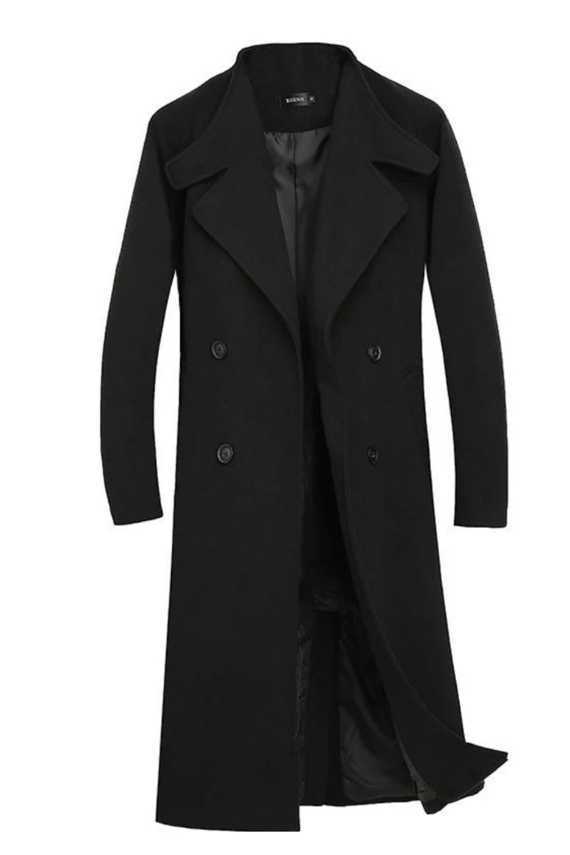 Veste Mi-longue En Laine Épaisse Manteau Ample Et Décontracté Trench-coat À Double Boutonnage Automne Et Hiver