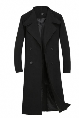 Veste Mi-longue En Laine Épaisse Manteau Ample Et Décontracté Trench-coat À Double Boutonnage Automne Et Hiver