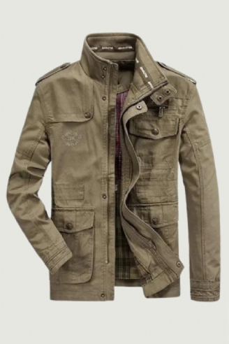 Veste Militaire Hommes Printemps Automne Coton Extérieur Vestes Manteau Décontracté