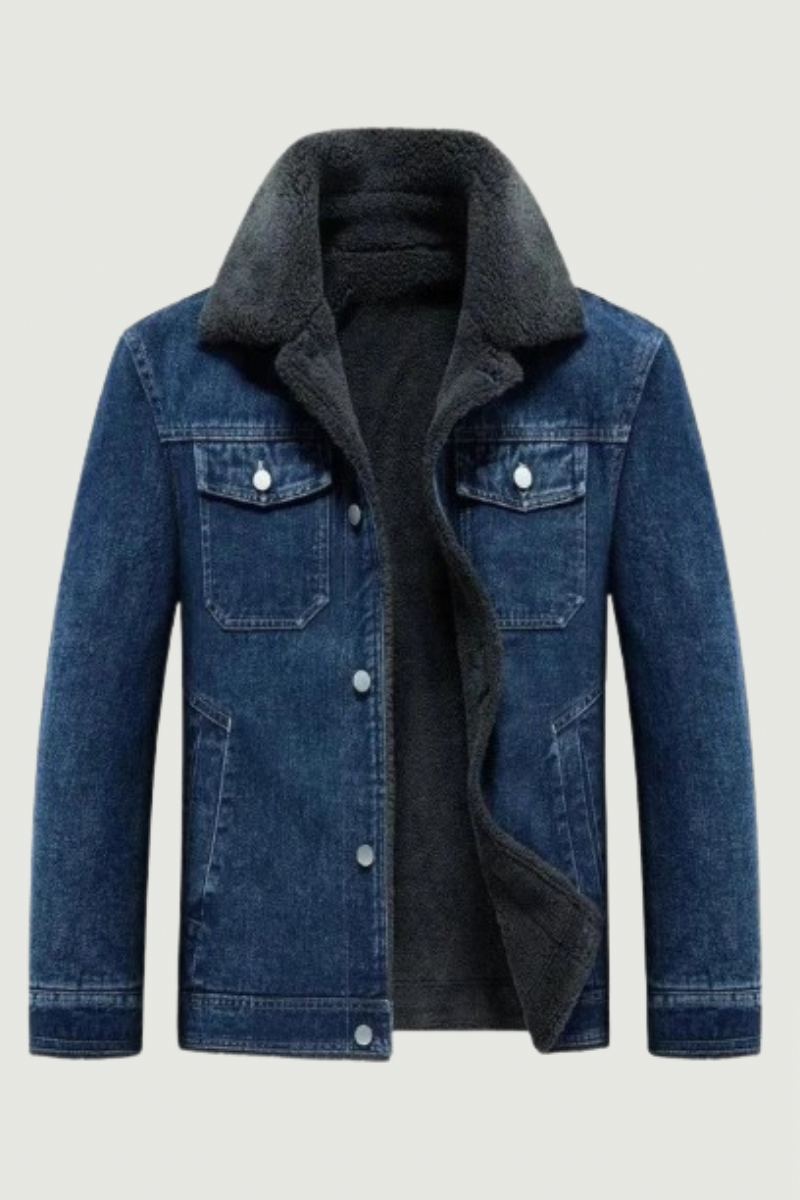 Veste Polaire En Denim Pour Hommes Coupe-vent Épais Et Chaud Manteaux De Cowboy Multi-poches Extérieur Décontracté Pardessus Ample Hiver