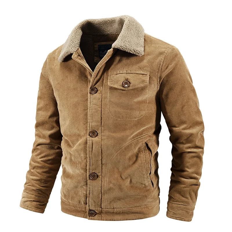 Veste Polaire D'hiver Pour Hommes Manteau Chaud Et Épais Coupe-vent Avec Col En Fourrure - Jaune