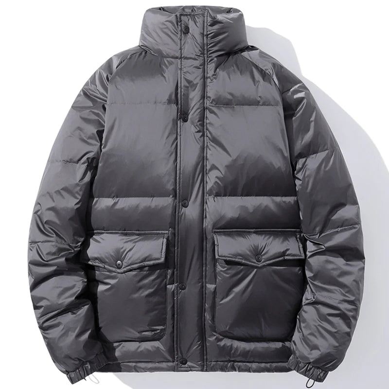 Veste Rembourrée En Duvet De Canard Blanc Pour Homme Vêtement D'extérieur Surdimensionné Noir Hiver - Noir