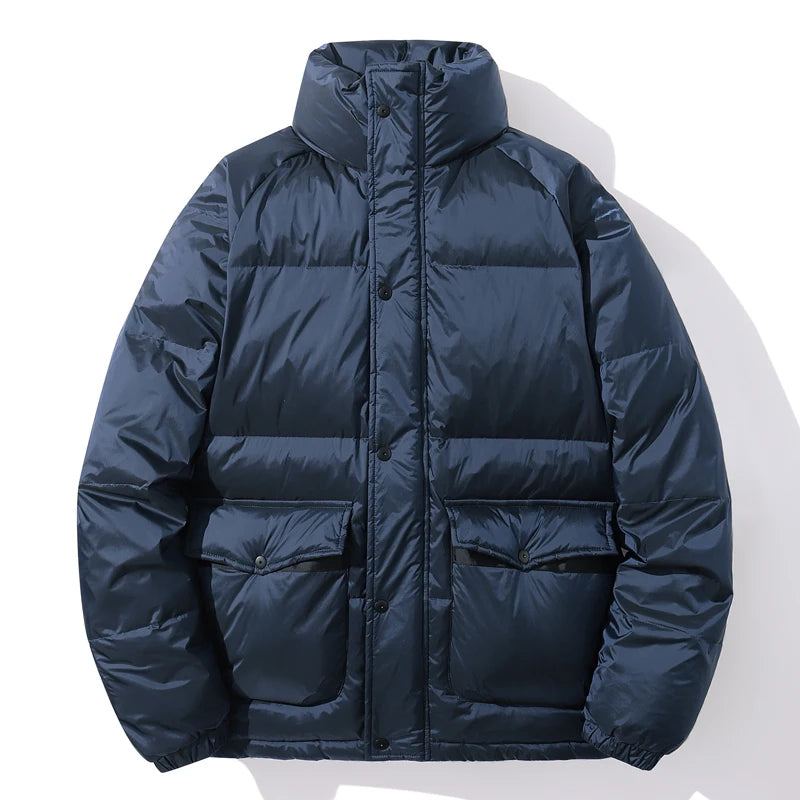 Veste Rembourrée En Duvet De Canard Blanc Pour Homme Vêtement D'extérieur Surdimensionné Noir Hiver - Noir